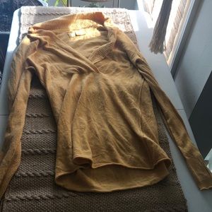 golden yellow lowcut sweater